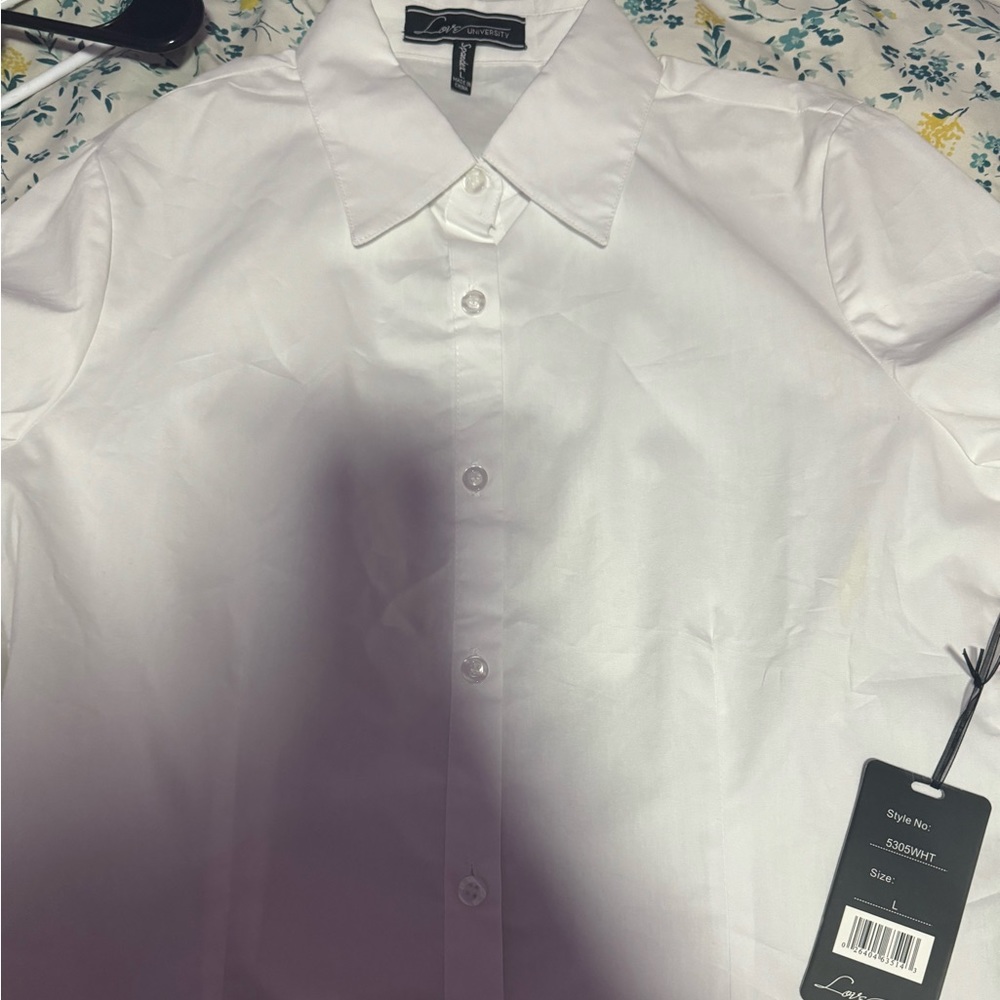 Woven shirt! Large size! never worn ! :3